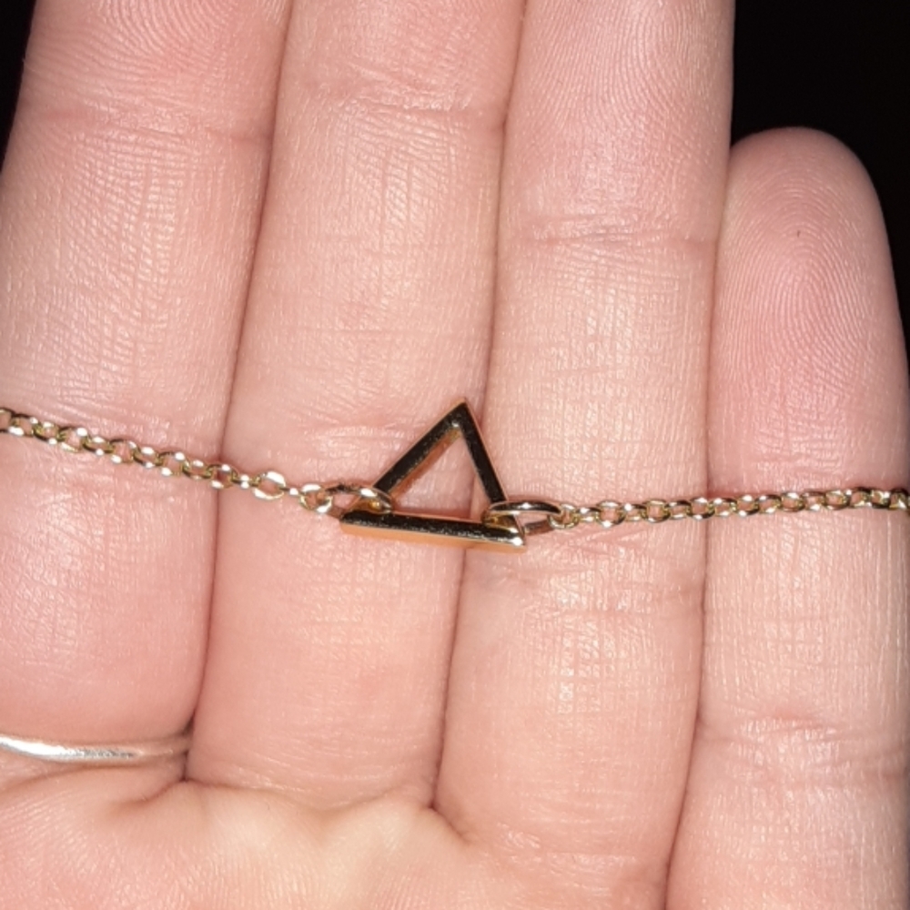 gold small triangle necklace
